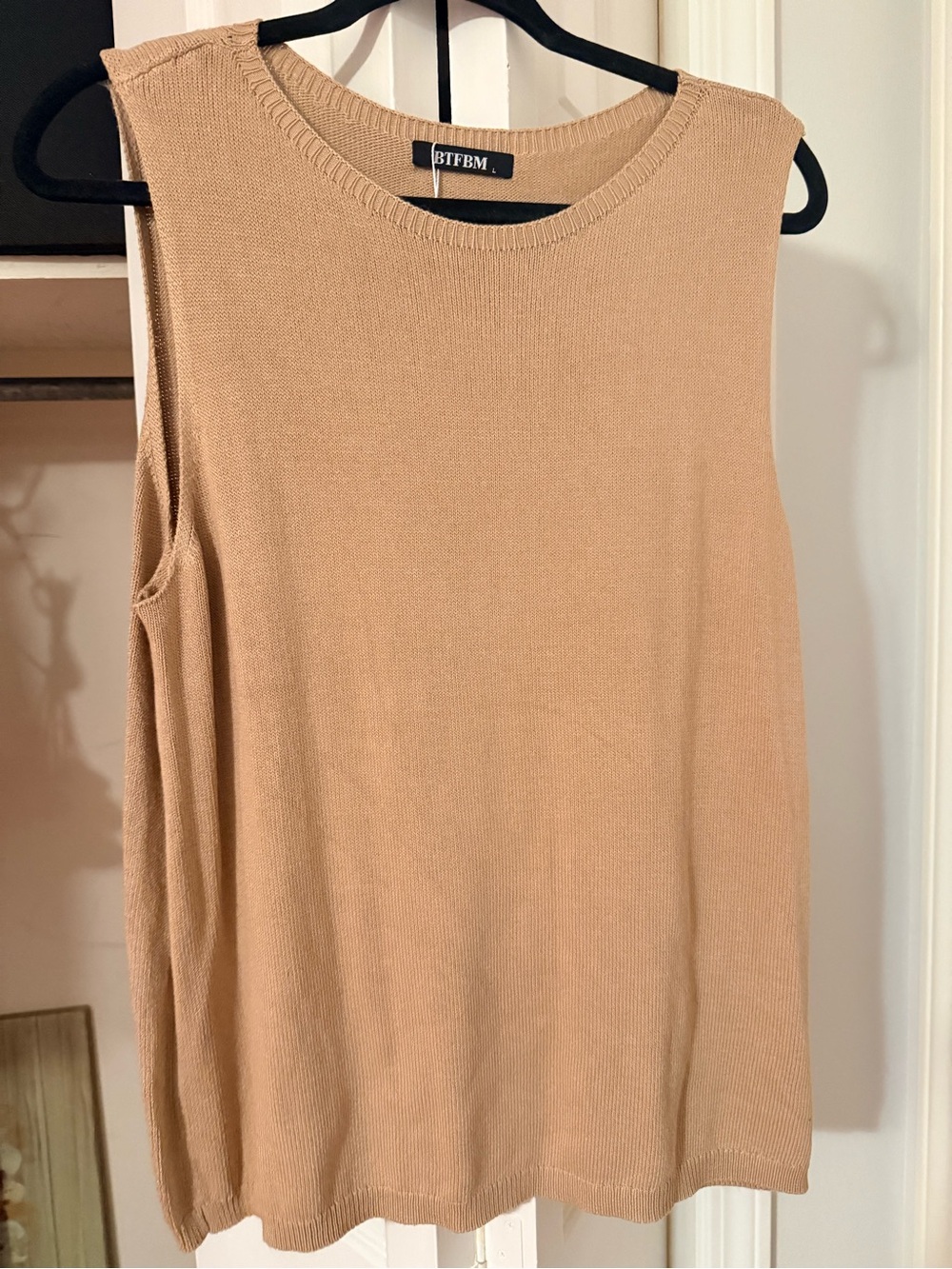 NWT Amazon BTFBM Women's Sleeveless Knit Tank Top - Beige Super Soft